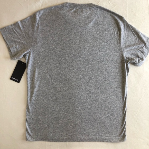 TRUE RELIGION Men’s Heather Gray Short Sleeve Logo T-shirt Sz Large - Picture 11 of 12